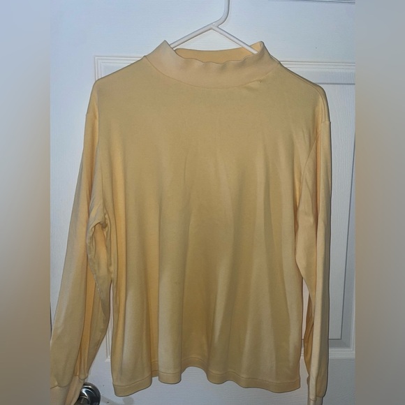 Lands' End Tops - Lands' End Butter Cream Long Sleeve Mock Turtle Neck Shirt Large